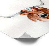 Poster Aquarelle Longhorn (Coin)