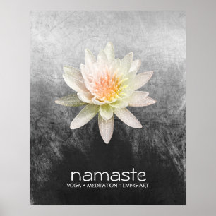 Poster Aquarelle Lotus Fleur Namaste Méditation Yoga