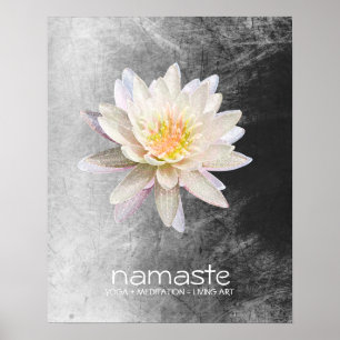 Poster Aquarelle Lotus Fleur Namaste Méditation Yoga