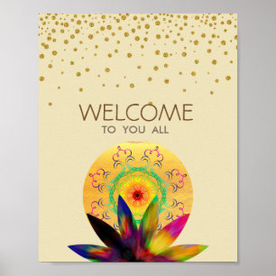 Poster Aquarelle Lotus Fleur Yoga Santé de guérison