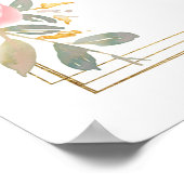 Poster Aquarelle Lush Blush rose Mariage Floral (Coin)