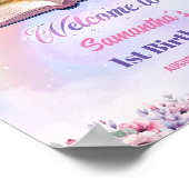 Poster Aquarelle Magique Unicorn Pastel Rainbow Anniversa (Coin)