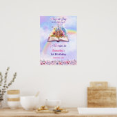 Poster Aquarelle Magique Unicorn Pastel Rainbow Anniversa (Cuisine)