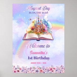 Poster Aquarelle Magique Unicorn Pastel Rainbow Anniversa