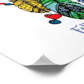 Poster Aquarelle magnifique arc-en-ciel attrape rêve (Coin)