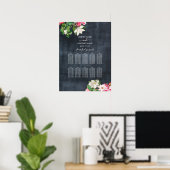 Poster Aquarelle Magnolia Fleurs Mariage Seating Chart (Bureau à domicile)