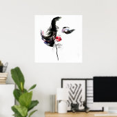 Poster Aquarelle maquillage visage marque artiste (Bureau à domicile)