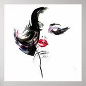 Poster Aquarelle maquillage visage marque artiste (Devant)