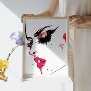Poster Aquarelle maquillage visage marque artiste