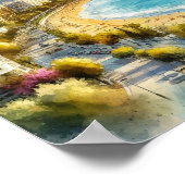 Poster Aquarelle Marbella Espagne (Coin)