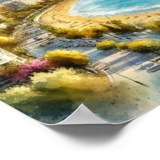 Poster Aquarelle Marbella Espagne (Coin)