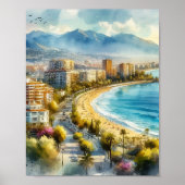 Poster Aquarelle Marbella Espagne (Devant)