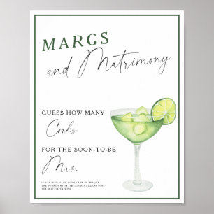 Poster Aquarelle Margarita Douche nuptiale Combien de bou