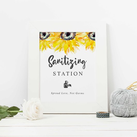 Poster Aquarelle Mariage de tournesol