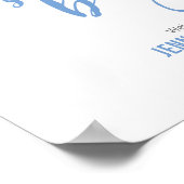 Poster Aquarelle marine Ancre Baby shower bleu Welcom (Coin)