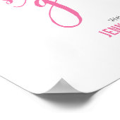 Poster Aquarelle marine Ancre Baby shower rose Welcom (Coin)