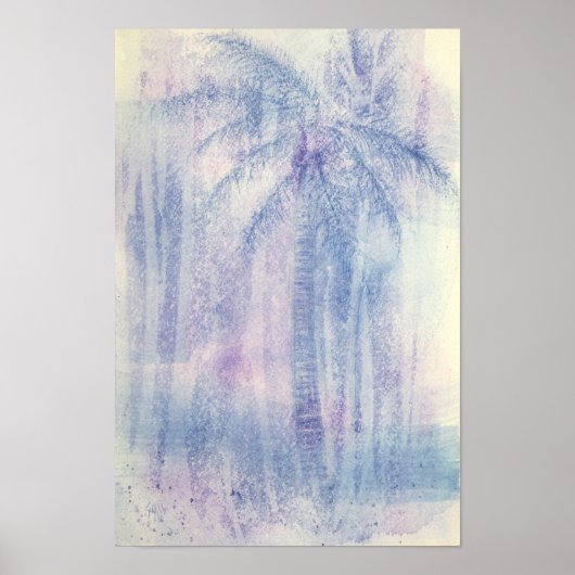 Poster Aquarelle marine de Palm Abstrait (Devant)