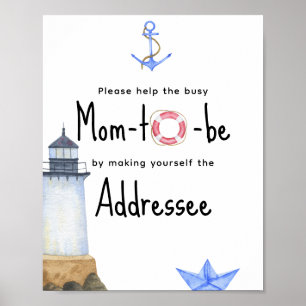 Poster Aquarelle marine - Maman à être destinataire