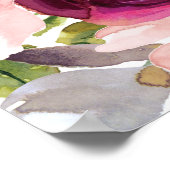 Poster Aquarelle Marsala & Blush Floral Mariage Bienvenue (Coin)