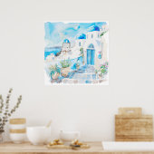Poster Aquarelle Méditerranée (Cuisine)