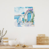 Poster Aquarelle Méditerranée  (Cuisine)