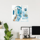 Poster Aquarelle Méditerranée (Bureau à domicile)