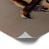 Poster Aquarelle Meerkat avec Masque Steampunk (Coin)