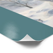 Poster Aquarelle Meowen Noël mignonne Chat Snowman (Coin)