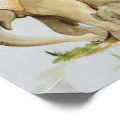 Poster Aquarelle mère et bébé éléphant Imprimer 11x8.5 (Coin)