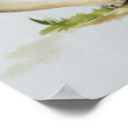 Poster Aquarelle mère et bébé éléphant Imprimer 20x16 (Coin)