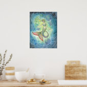 Poster Aquarelle Mermaid Fantay Art par Molly Harrison (Cuisine)
