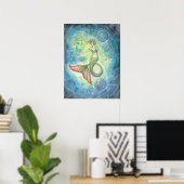 Poster Aquarelle Mermaid Fantay Art par Molly Harrison (Bureau à domicile)