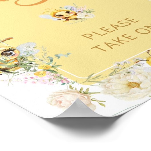 Poster Aquarelle mignonne Bee Faveurs (Coin)