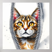 Poster Aquarelle mignonne belle collection de chats moder (Devant)