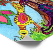 Poster Aquarelle mignonne Oiseau Arbre de vie (Coin)