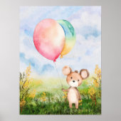 Poster Aquarelle mignonne Ours Bébé Genre Nourriture nutr (Devant)