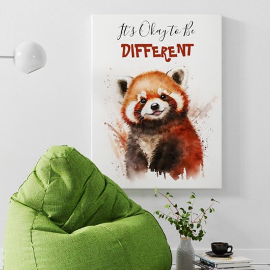 Poster Aquarelle mignonne Panda rouge Motivation