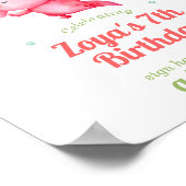 Poster Aquarelle mignonne Pink Axolotl Signalisation Anni (Coin)