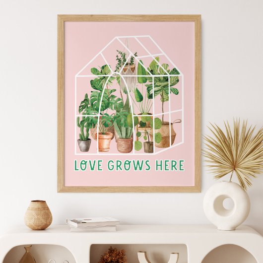 Poster Aquarelle mignonne Plante de maison Tropical sur r