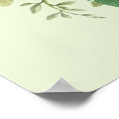 Poster Aquarelle mignonne Sloth & Feuilles tropicaux (Coin)