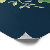 Poster Aquarelle mignonne Sloth & Feuilles tropicaux (Coin)