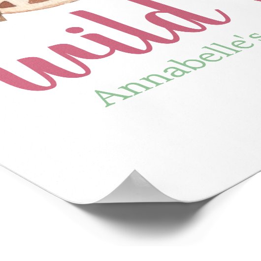 Poster Aquarelle mignonne Teepee Boho 1er anniversaire (Coin)