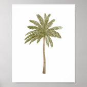 Poster Aquarelle minimaliste Arbre de palmiers tropicaux (Devant)