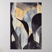 Poster Aquarelle minimaliste Boho Wall Art, Abstrait (Devant)