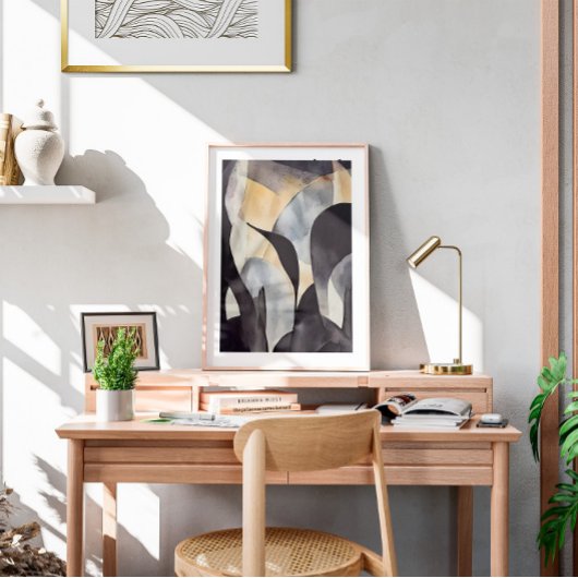 Poster Aquarelle minimaliste Boho Wall Art, Abstrait