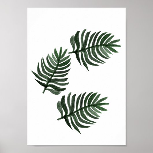 Poster Aquarelle minimaliste Palme tropicale Art Feuille (Devant)