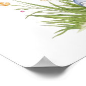 Poster Aquarelle moderne 3 éléphant avec fleur3 (Coin)