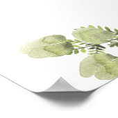 Poster Aquarelle moderne Branche des Feuilles verts (Coin)