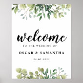 Poster Aquarelle moderne Branche des Feuilles verts (Devant)