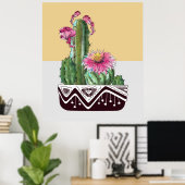 Poster Aquarelle moderne Cactus Garden Art (Bureau à domicile)